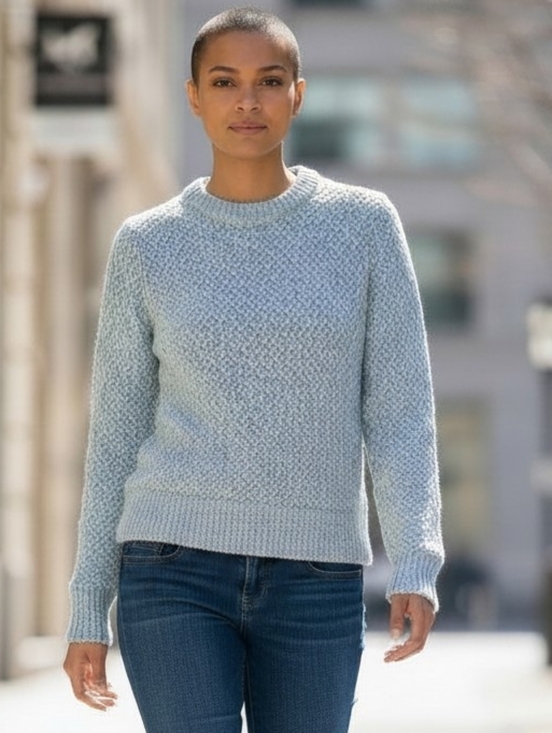 J. Crew Sweaters - J. Crew Honeycomb Cable Baby Blue Sweater, xsmall